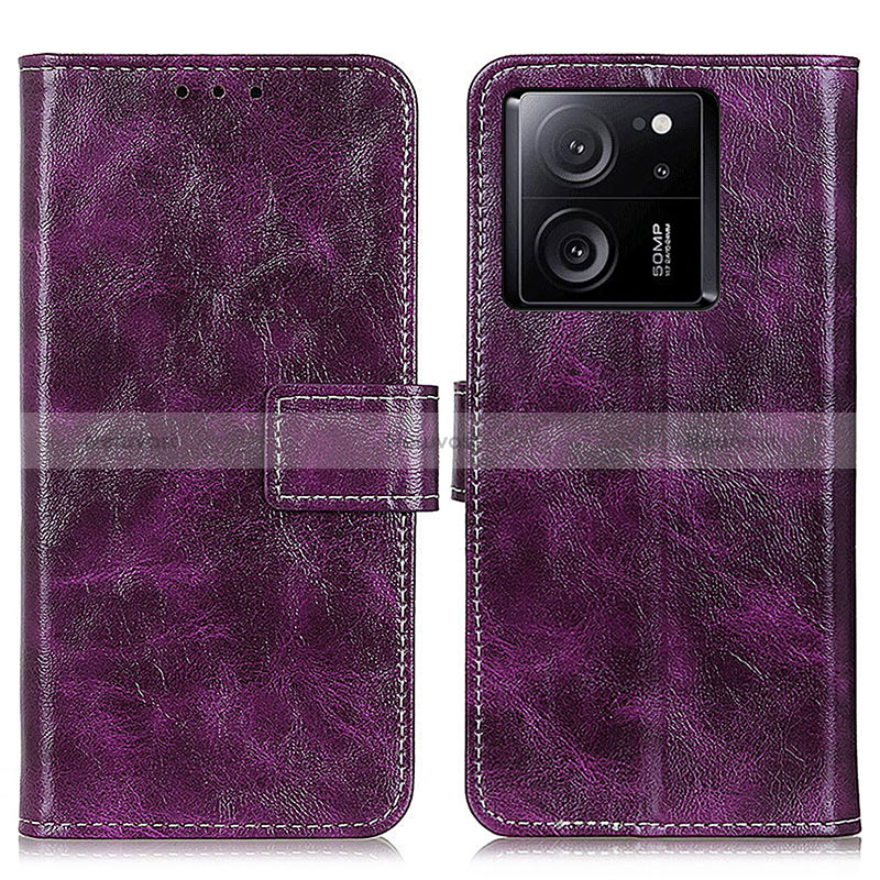 Leather Case Stands Flip Cover Holder K04Z for Xiaomi Mi 13T 5G Purple