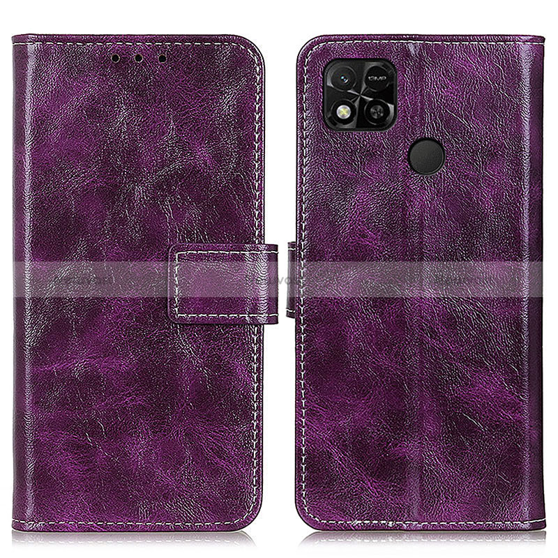 Leather Case Stands Flip Cover Holder K04Z for Xiaomi POCO C31 Purple