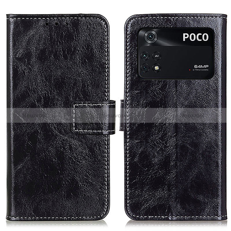 Leather Case Stands Flip Cover Holder K04Z for Xiaomi Poco M4 Pro 4G