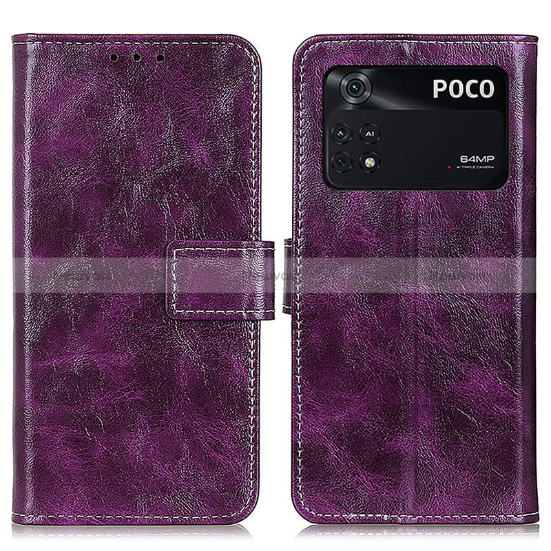 Leather Case Stands Flip Cover Holder K04Z for Xiaomi Poco M4 Pro 4G