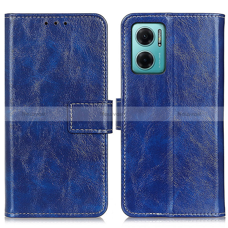 Leather Case Stands Flip Cover Holder K04Z for Xiaomi Redmi 10 5G Blue