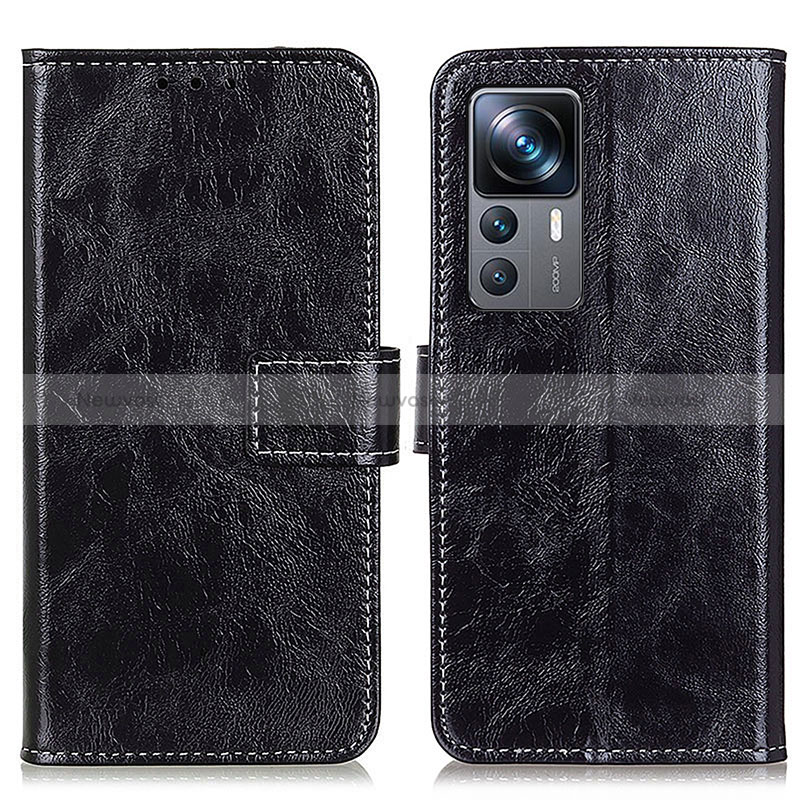 Leather Case Stands Flip Cover Holder K04Z for Xiaomi Redmi K50 Ultra 5G Black