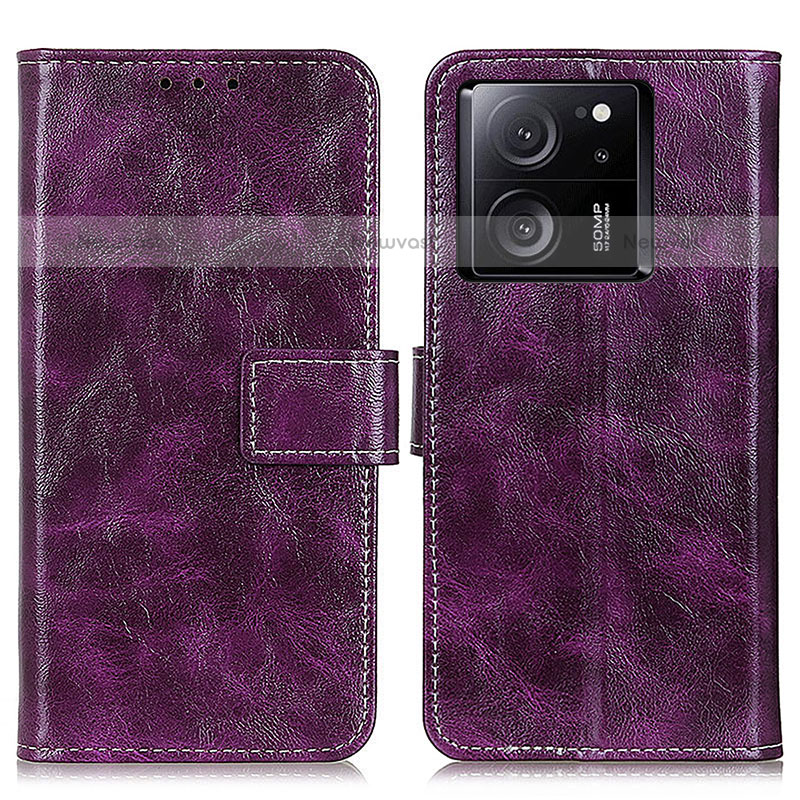 Leather Case Stands Flip Cover Holder K04Z for Xiaomi Redmi K60 Ultra 5G Purple