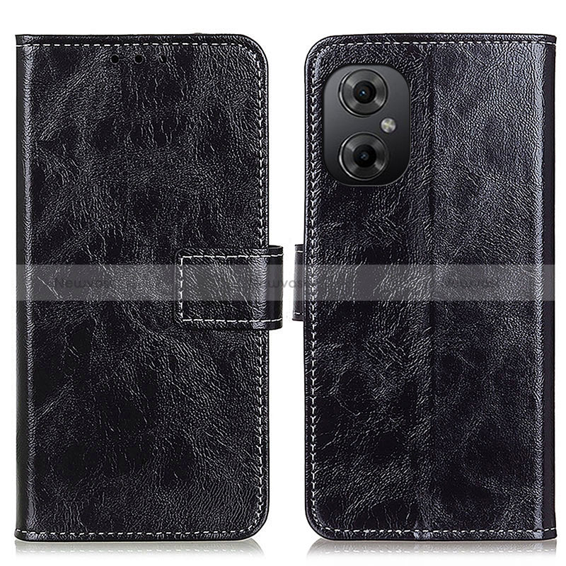 Leather Case Stands Flip Cover Holder K04Z for Xiaomi Redmi Note 11R 5G Black