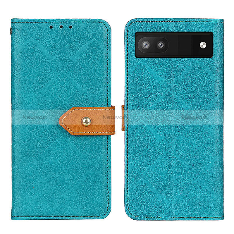 Leather Case Stands Flip Cover Holder K05Z for Google Pixel 6a 5G Green