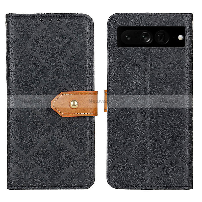 Leather Case Stands Flip Cover Holder K05Z for Google Pixel 7 Pro 5G Black