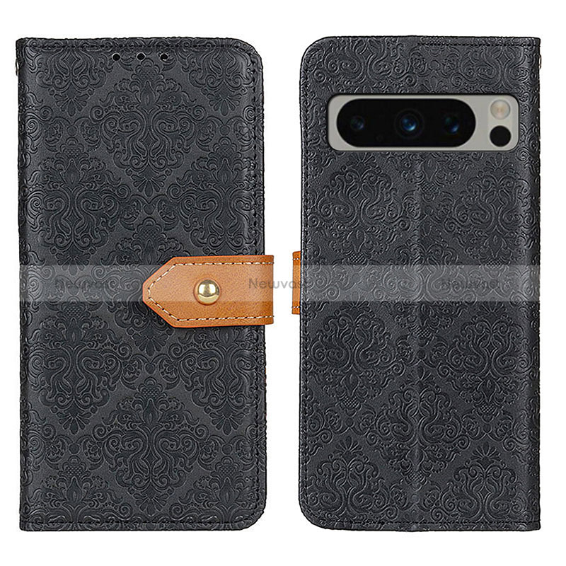 Leather Case Stands Flip Cover Holder K05Z for Google Pixel 8 Pro 5G Black