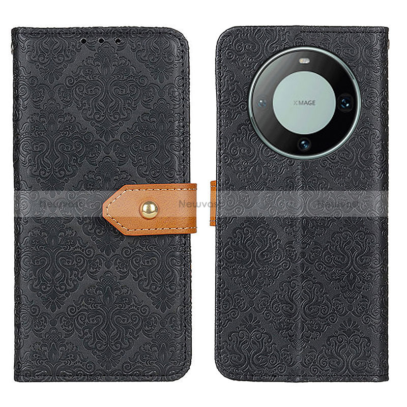 Leather Case Stands Flip Cover Holder K05Z for Huawei Mate 60 Pro Black