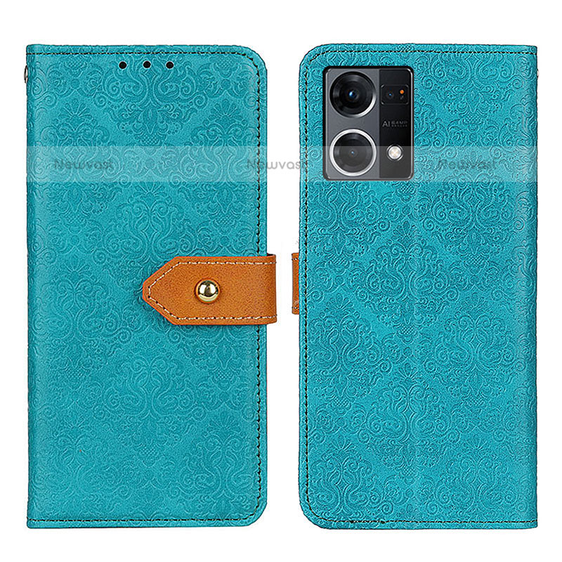 Leather Case Stands Flip Cover Holder K05Z for Oppo F21 Pro 4G Green