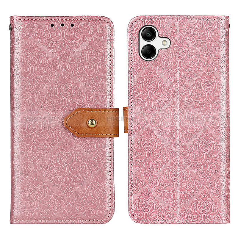 Leather Case Stands Flip Cover Holder K05Z for Samsung Galaxy F14 5G Pink