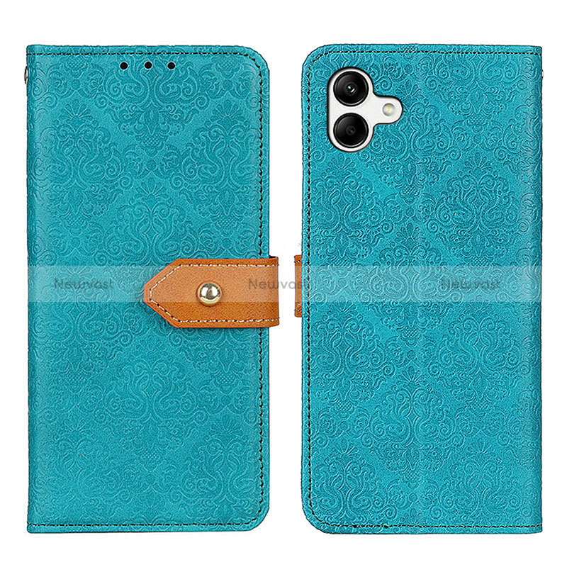 Leather Case Stands Flip Cover Holder K05Z for Samsung Galaxy M04 Green