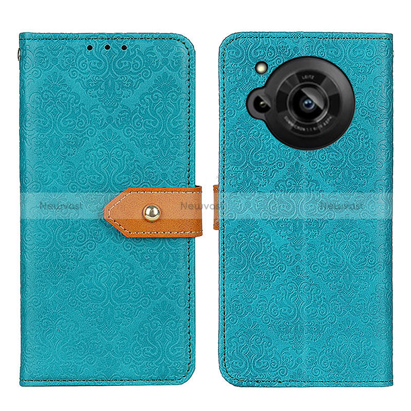 Leather Case Stands Flip Cover Holder K05Z for Sharp Aquos R7s Green
