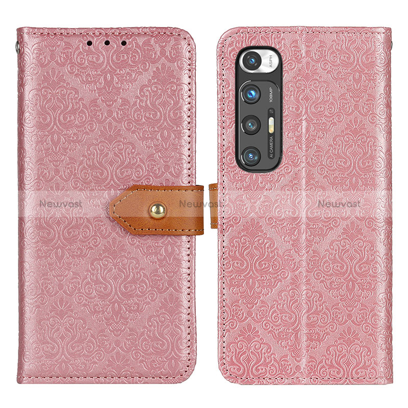 Leather Case Stands Flip Cover Holder K05Z for Xiaomi Mi 10S 5G Pink