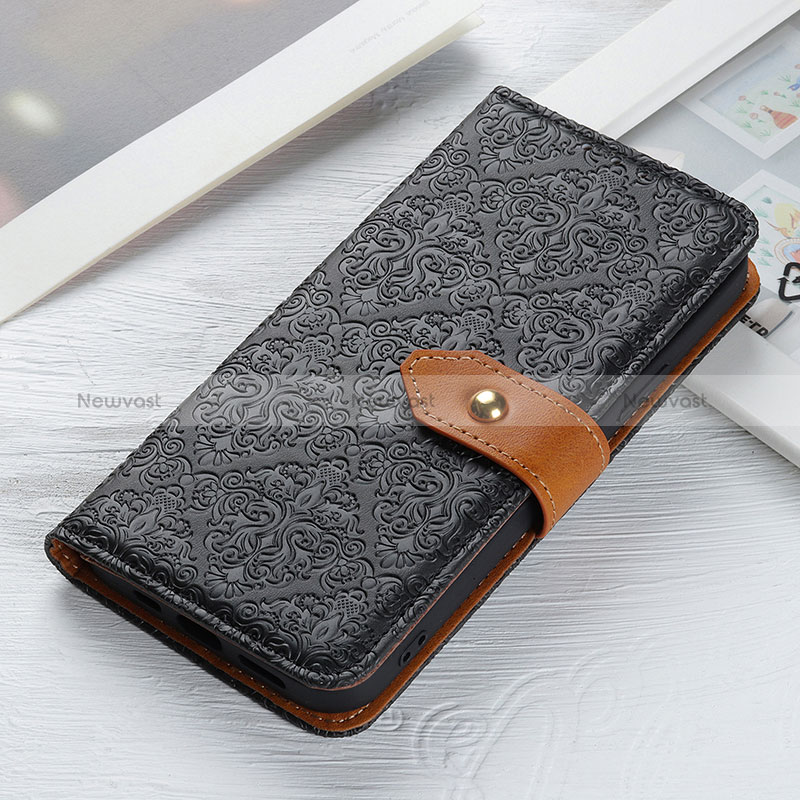Leather Case Stands Flip Cover Holder K05Z for Xiaomi POCO C3 Black