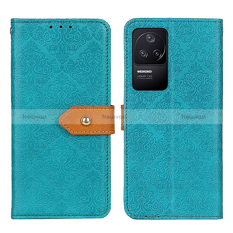 Leather Case Stands Flip Cover Holder K05Z for Xiaomi Poco F4 5G Green