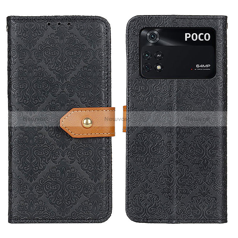 Leather Case Stands Flip Cover Holder K05Z for Xiaomi Poco M4 Pro 4G