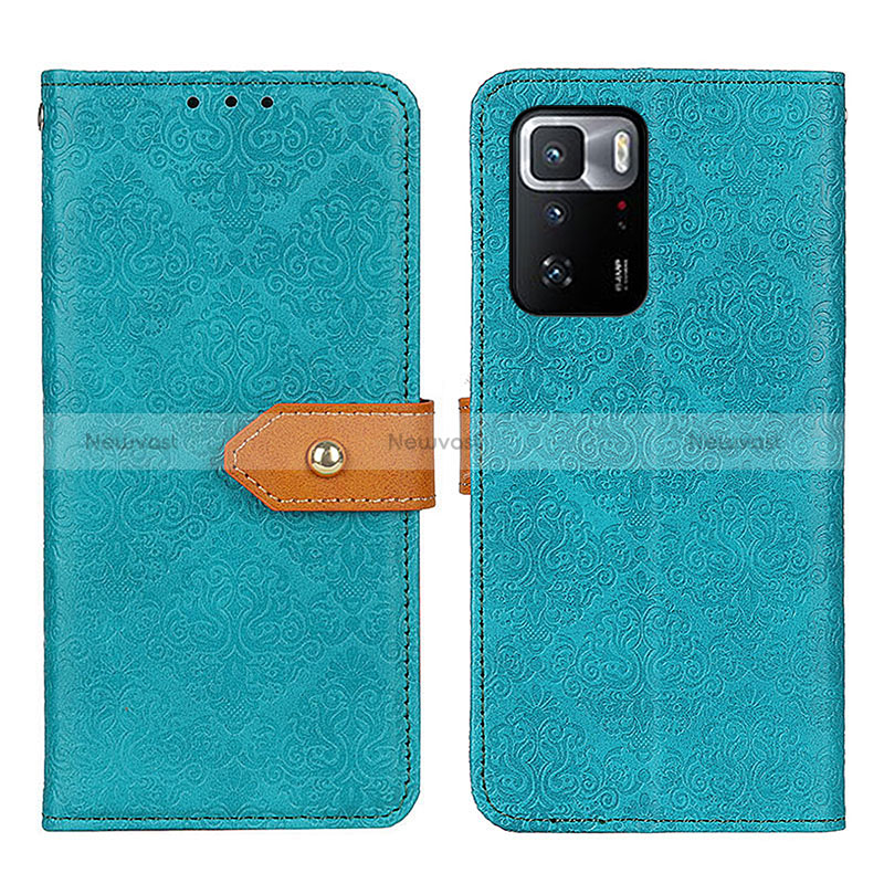 Leather Case Stands Flip Cover Holder K05Z for Xiaomi Poco X3 GT 5G Green