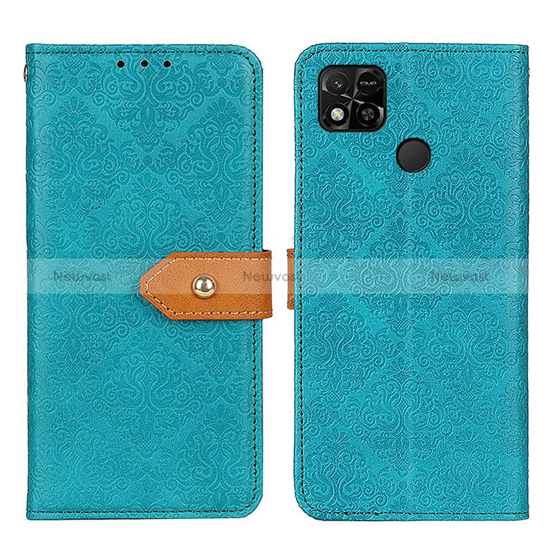 Leather Case Stands Flip Cover Holder K05Z for Xiaomi Redmi 10A 4G Green