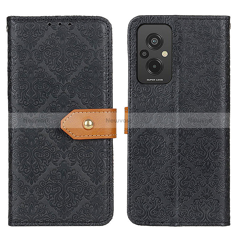 Leather Case Stands Flip Cover Holder K05Z for Xiaomi Redmi 11 Prime 4G Black