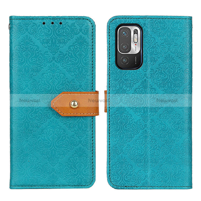 Leather Case Stands Flip Cover Holder K05Z for Xiaomi Redmi Note 11 SE 5G Green