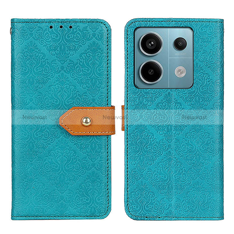 Leather Case Stands Flip Cover Holder K05Z for Xiaomi Redmi Note 13 Pro 5G Green