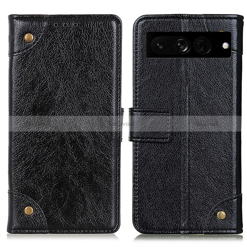 Leather Case Stands Flip Cover Holder K06Z for Google Pixel 7 Pro 5G Black