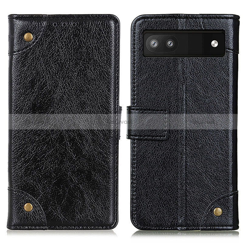 Leather Case Stands Flip Cover Holder K06Z for Google Pixel 7a 5G Black