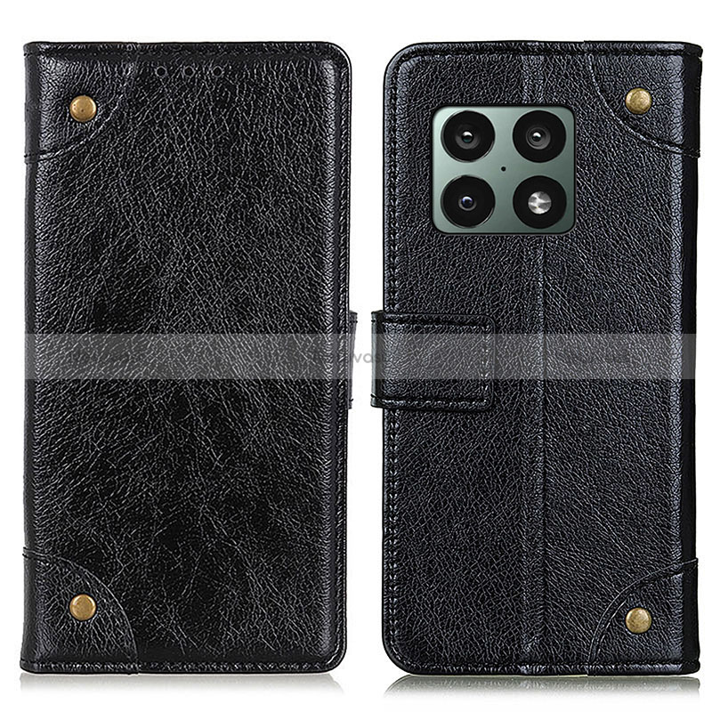 Leather Case Stands Flip Cover Holder K06Z for OnePlus 10 Pro 5G Black