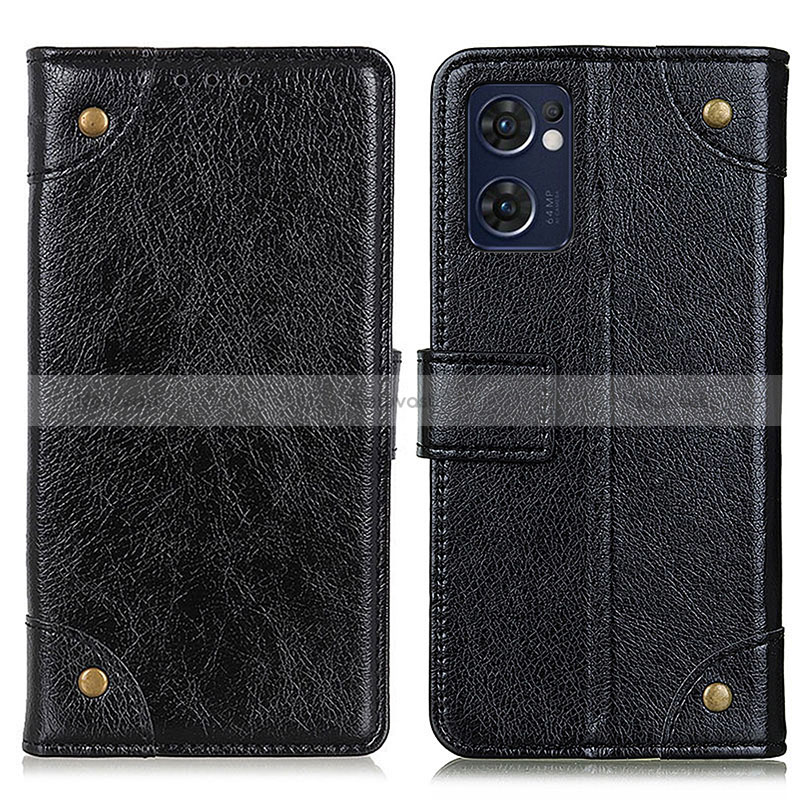 Leather Case Stands Flip Cover Holder K06Z for Oppo Find X5 Lite 5G Black