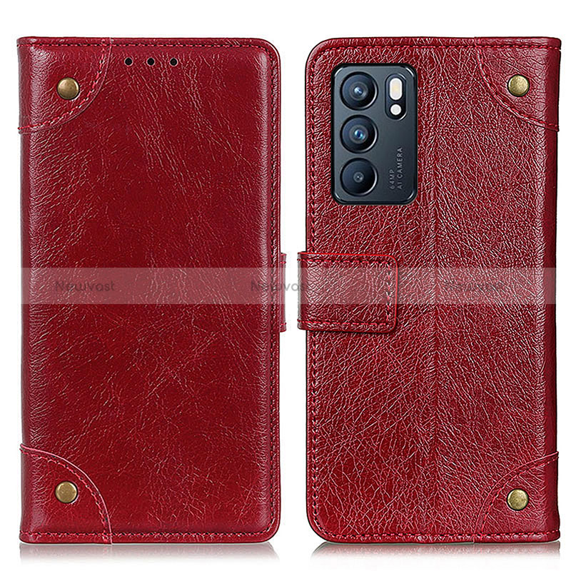 Leather Case Stands Flip Cover Holder K06Z for Oppo Reno6 5G