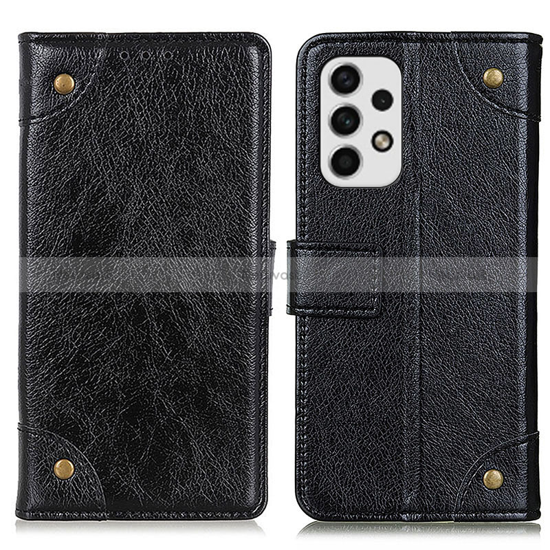 Leather Case Stands Flip Cover Holder K06Z for Samsung Galaxy A23 4G Black