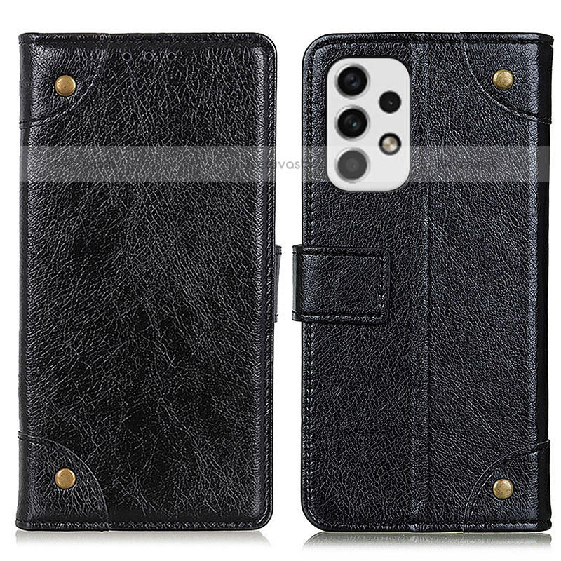 Leather Case Stands Flip Cover Holder K06Z for Samsung Galaxy A23 5G Black