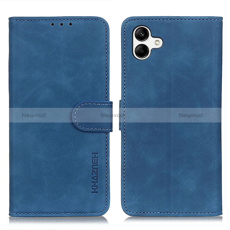 Leather Case Stands Flip Cover Holder K06Z for Samsung Galaxy M04 Blue