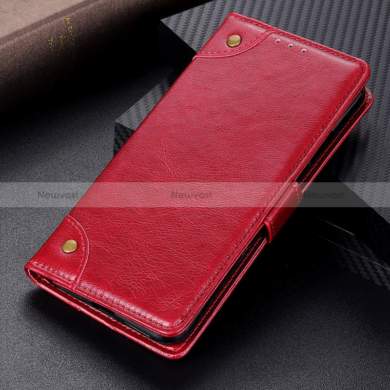 Leather Case Stands Flip Cover Holder K06Z for Samsung Galaxy M23 5G Red