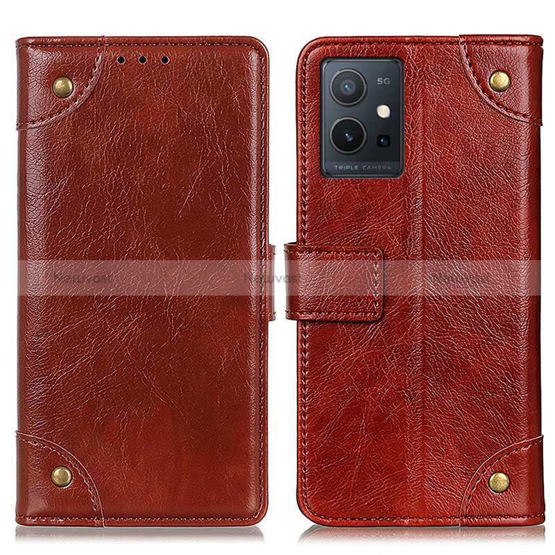 Leather Case Stands Flip Cover Holder K06Z for Vivo T1 5G India