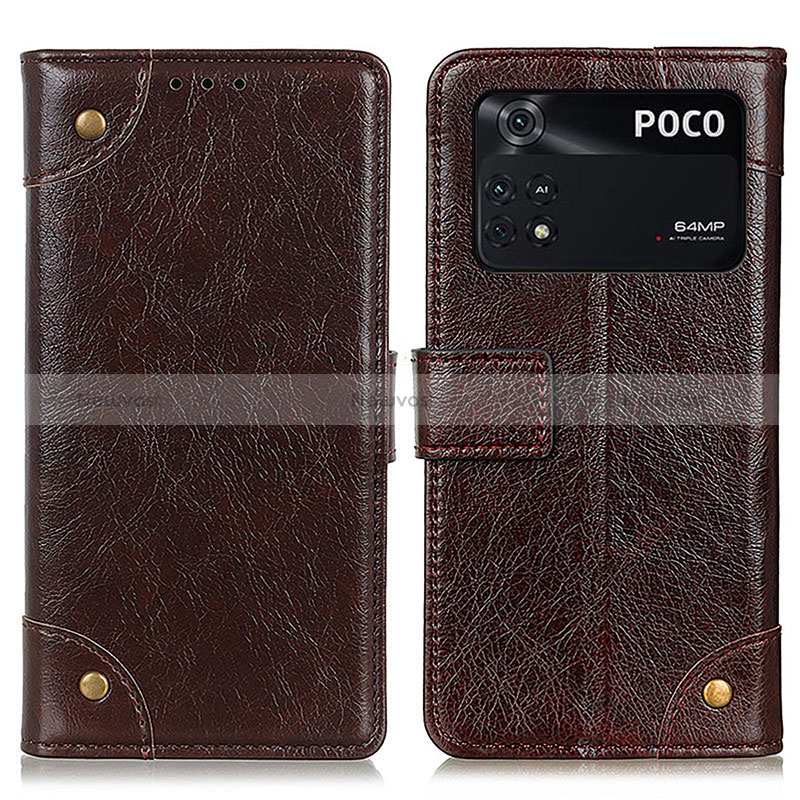 Leather Case Stands Flip Cover Holder K06Z for Xiaomi Poco M4 Pro 4G