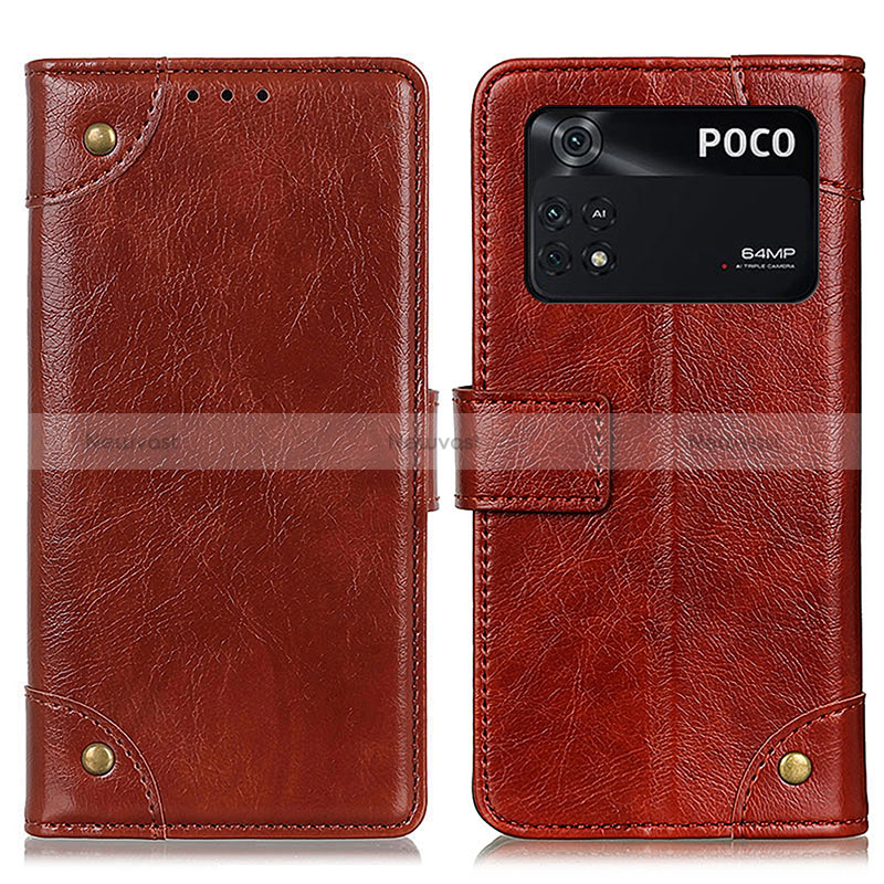 Leather Case Stands Flip Cover Holder K06Z for Xiaomi Poco M4 Pro 4G