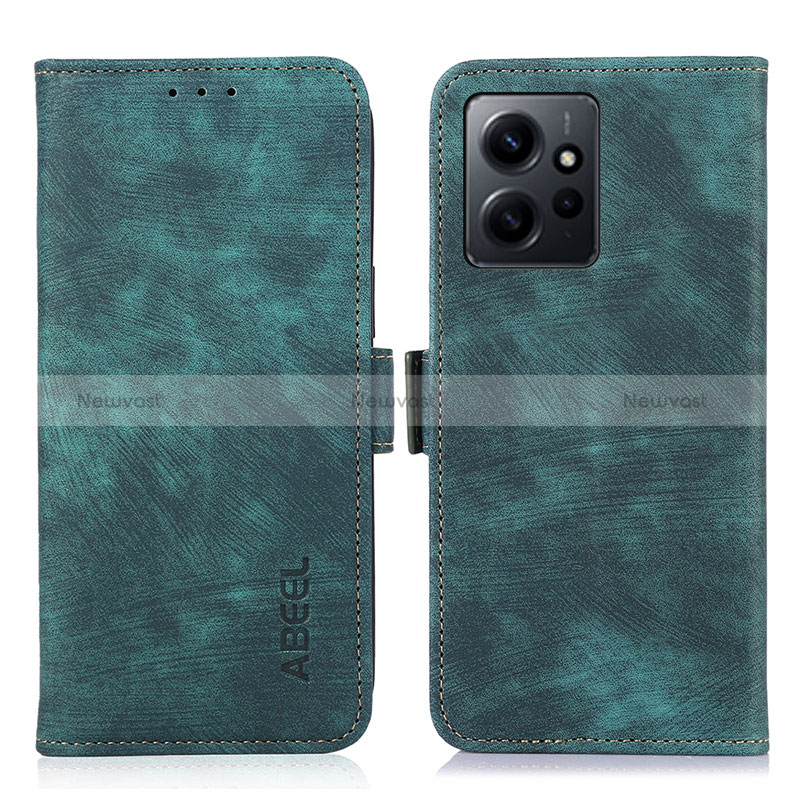 Leather Case Stands Flip Cover Holder K06Z for Xiaomi Redmi Note 12 4G Green