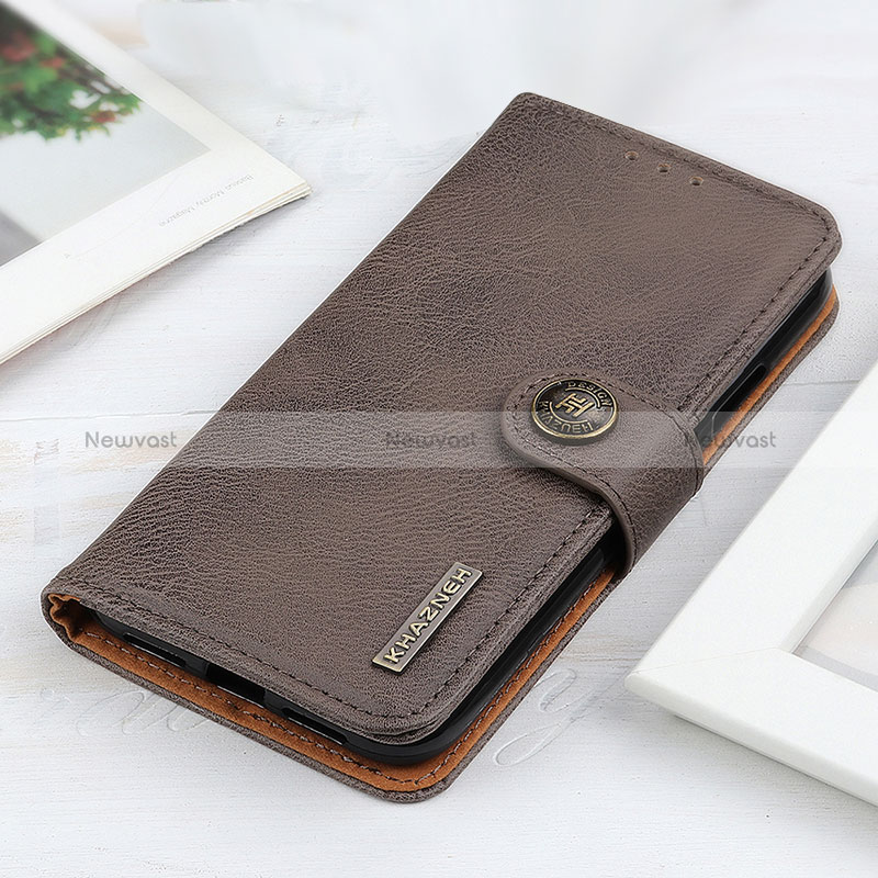 Leather Case Stands Flip Cover Holder K06Z for Xiaomi Redmi Note 13 Pro 5G Gray