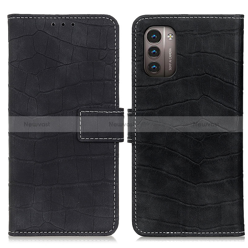 Leather Case Stands Flip Cover Holder K07Z for Nokia G21 Black