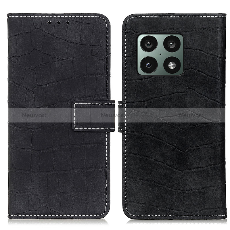 Leather Case Stands Flip Cover Holder K07Z for OnePlus 10 Pro 5G Black