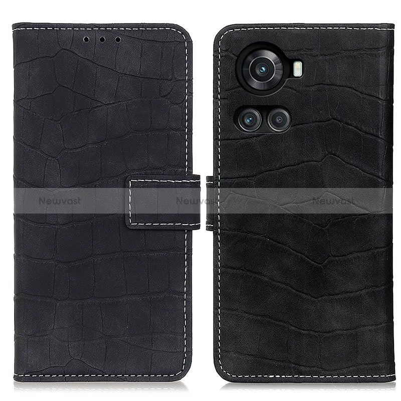 Leather Case Stands Flip Cover Holder K07Z for OnePlus 10R 5G Black