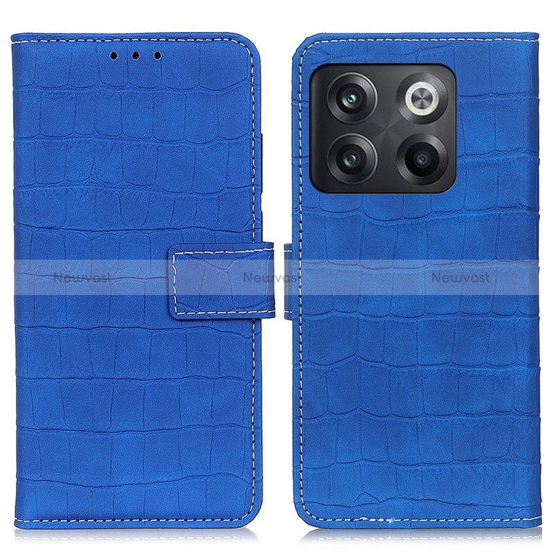 Leather Case Stands Flip Cover Holder K07Z for OnePlus Ace Pro 5G Blue