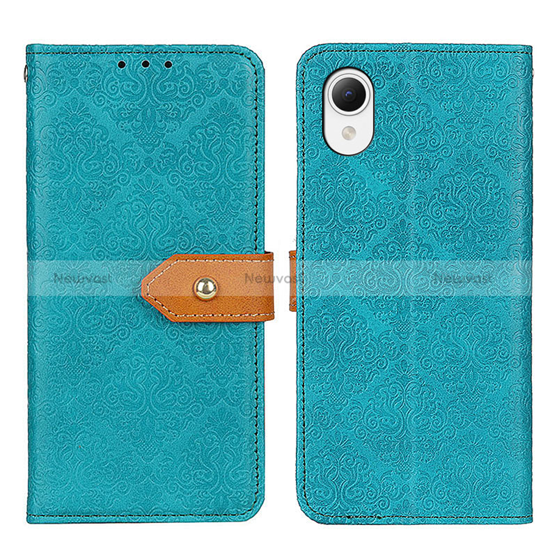 Leather Case Stands Flip Cover Holder K07Z for Samsung Galaxy A23 5G SC-56C Green