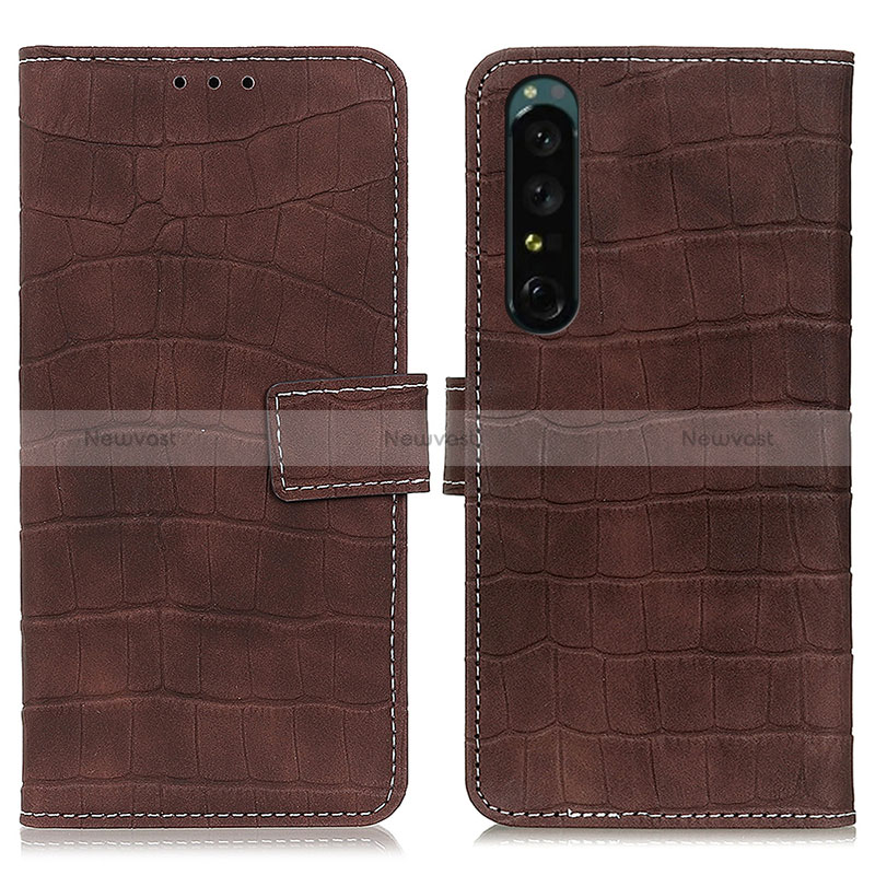 Leather Case Stands Flip Cover Holder K07Z for Sony Xperia 1 IV