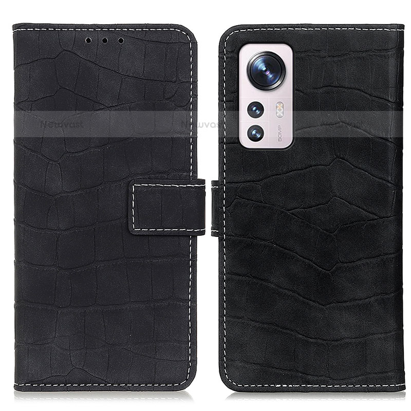 Leather Case Stands Flip Cover Holder K07Z for Xiaomi Mi 12S 5G Black