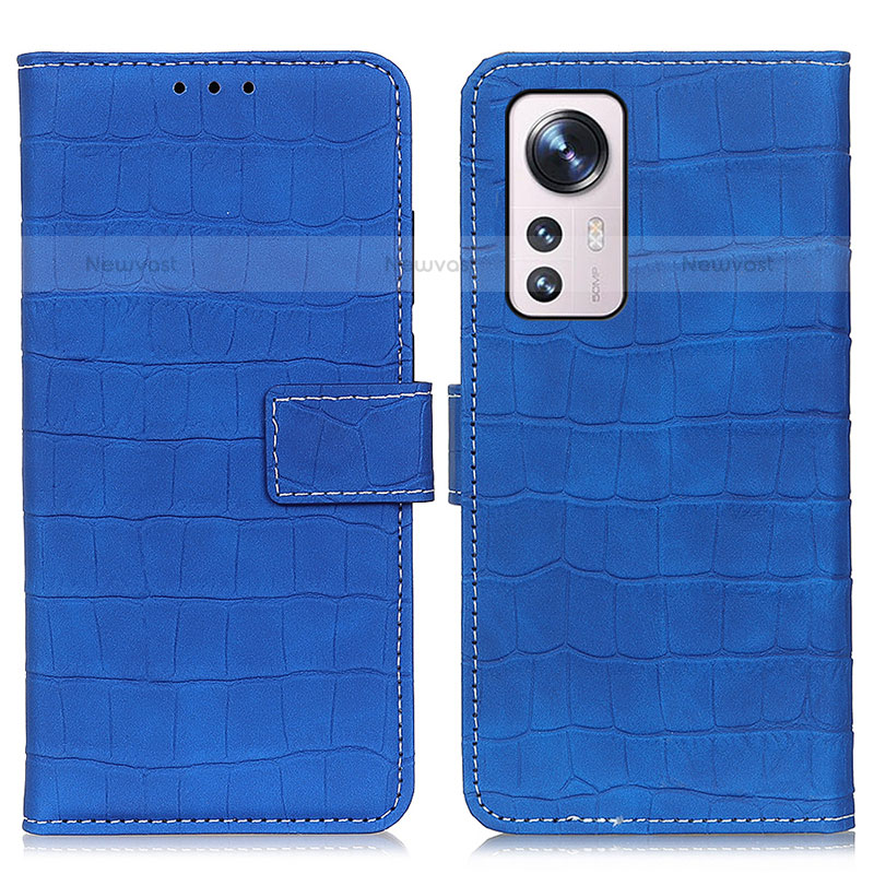 Leather Case Stands Flip Cover Holder K07Z for Xiaomi Mi 12S 5G Blue