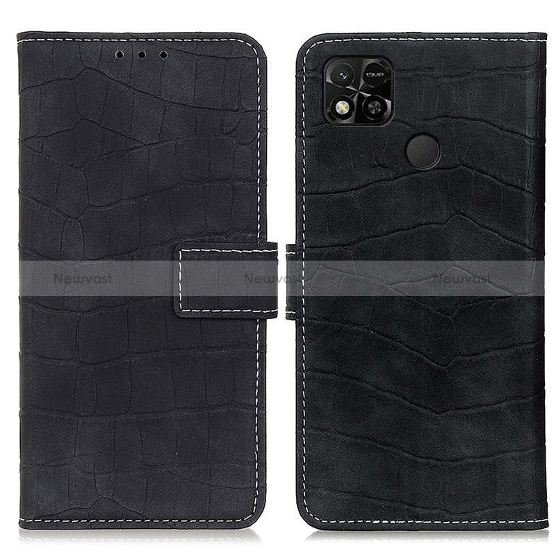 Leather Case Stands Flip Cover Holder K07Z for Xiaomi POCO C3 Black