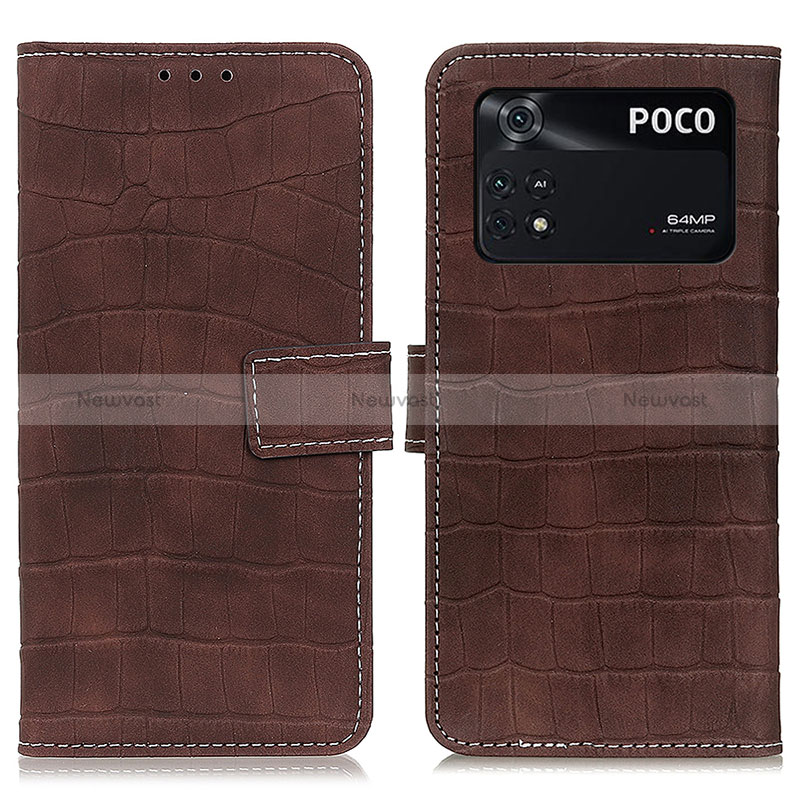 Leather Case Stands Flip Cover Holder K07Z for Xiaomi Poco M4 Pro 4G