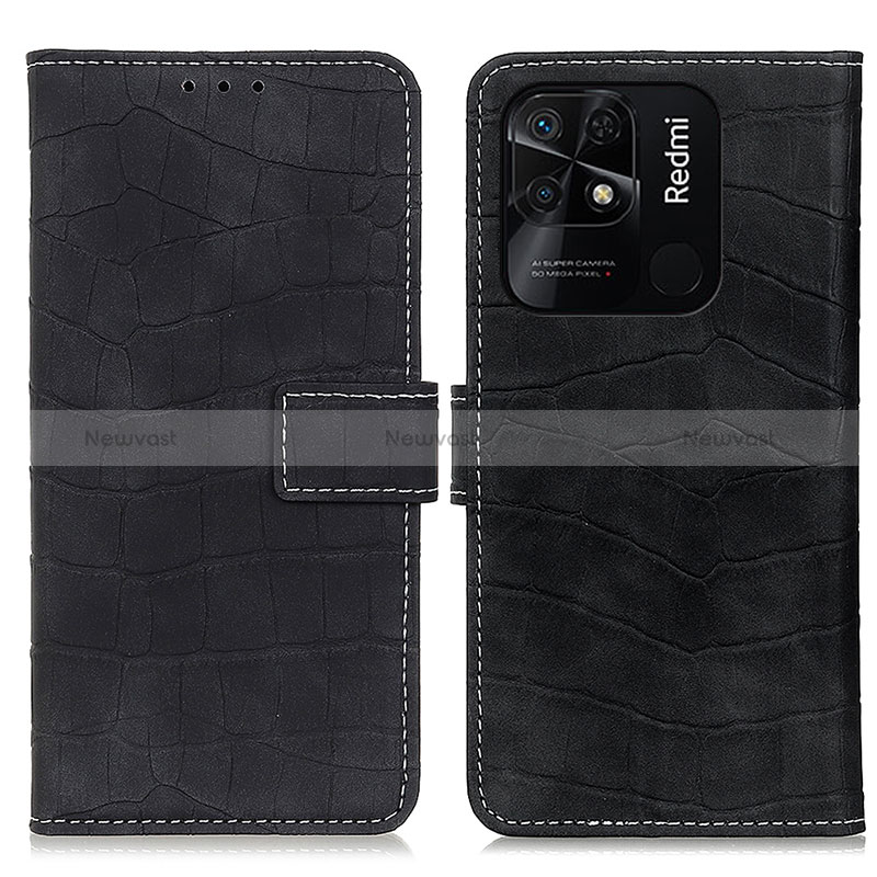 Leather Case Stands Flip Cover Holder K07Z for Xiaomi Redmi 10 Power Black